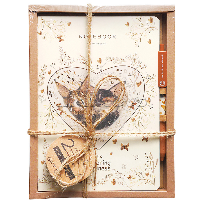 Набор подарочный "Love me. Котики приносят счастье" (две тетради BV и ручка)