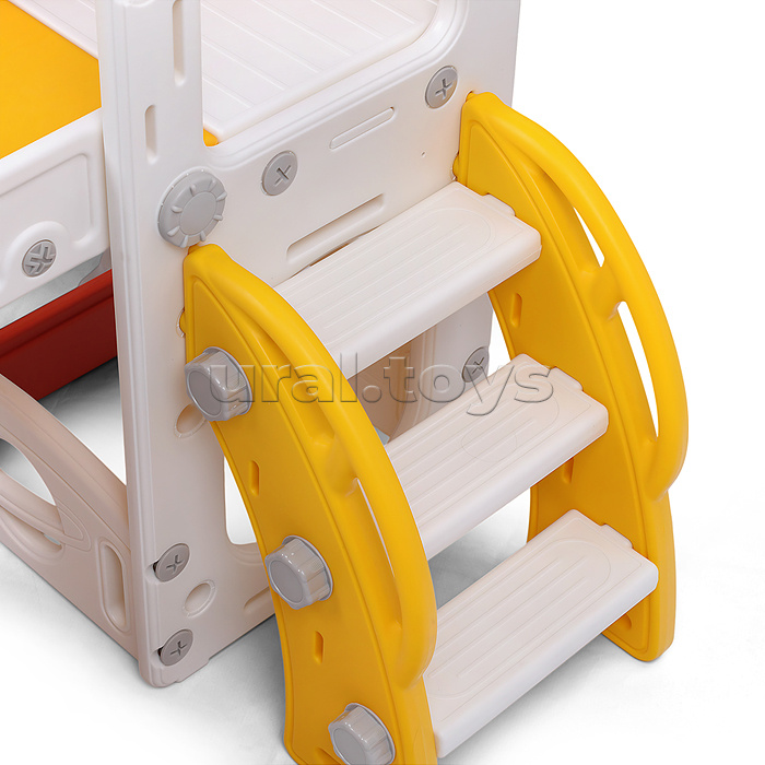 Комплект детский "Космический стиль" (горка и качель) цвет красный.