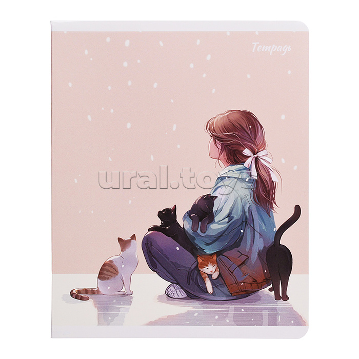 Тетрадь 48 л, клетка "Романтика" А5+, мягкий переплёт (2 скобы)