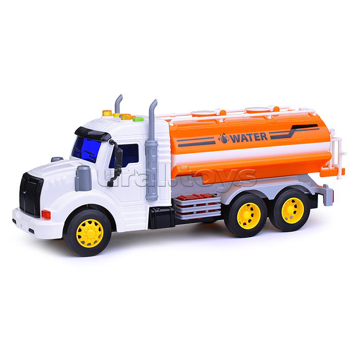 Автомобиль поливочный "Профи"инерционный (со светом и звуком) (оранжевый) (в коробке)