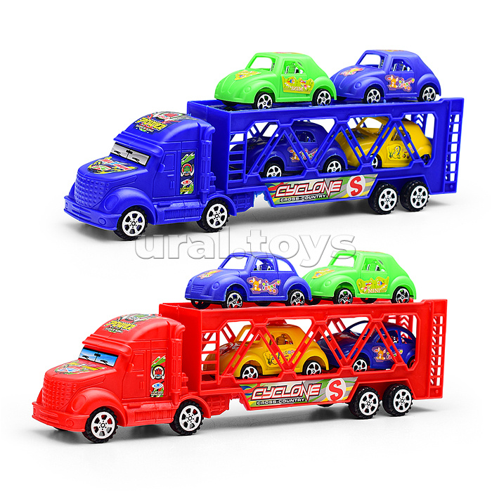 Автовоз с спортивными машинами, под колпаком