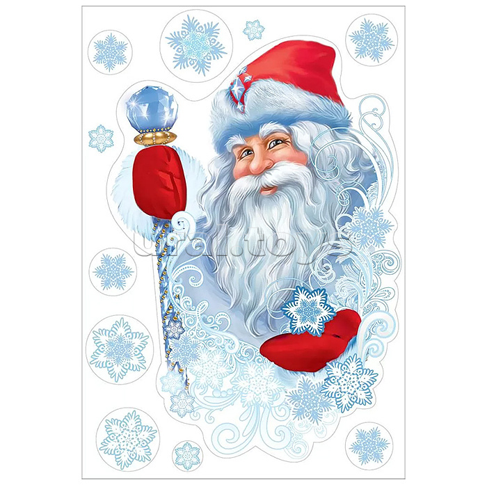 
Наклейка оформительская "Дед Мороз" А3