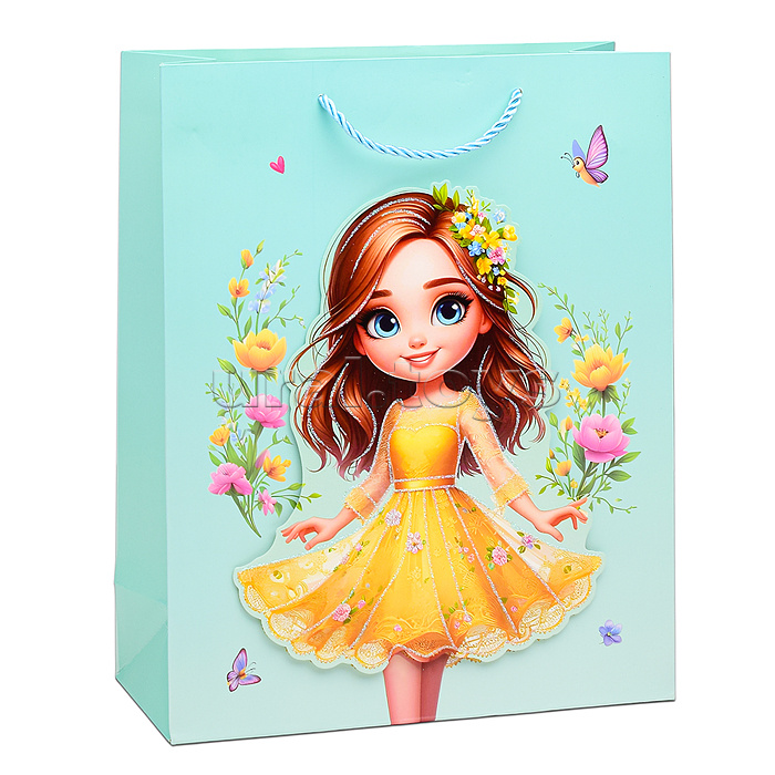 Пакет подарочный "Beautiful girl" 26х32х10 см