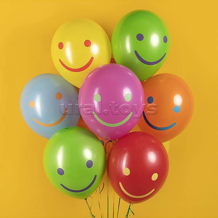 Шар (12''/30 см) Яркие смайлы, Ассорти, пастель, 2 ст, 25 шт. Шар (12''/30 см) Яркие смайлы, Ассорти, пастель, 2 ст, 25 шт.