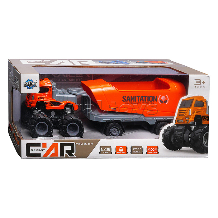 Машина "Мега прицеп" 1:43 в коробке