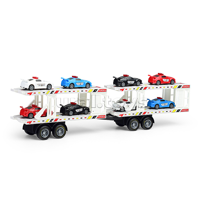 Автовоз "Технорейс" с полицейскими авто, в коробке