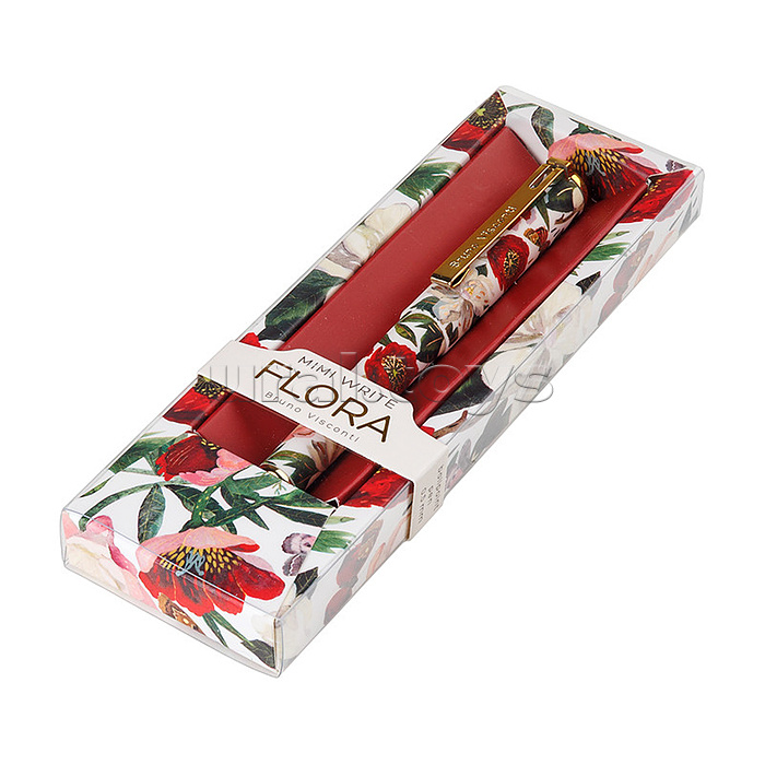 Ручка "Mimiwrite. Flora. Пионы" шариковая, 0,5 мм, синяя, в подарочной упаковке,