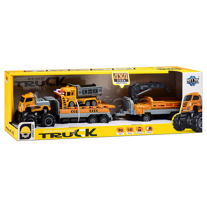 Машина "Прицеп с обратной тягой" 1:43 в коробке