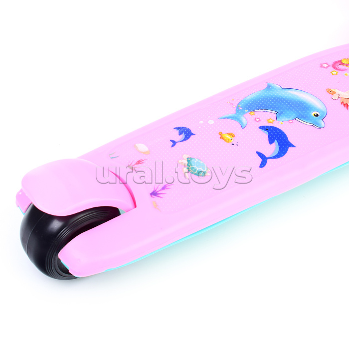 Самокат 3-х кол., розовый, PU, ABEC 7, в коробке