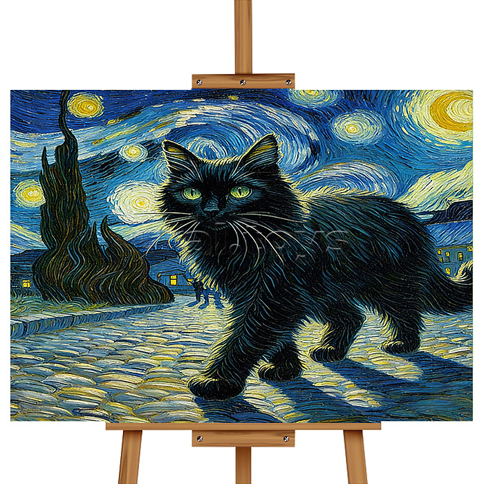 Набор для рисования "Картина по номерам 20*30 см. "Ночьной кот"