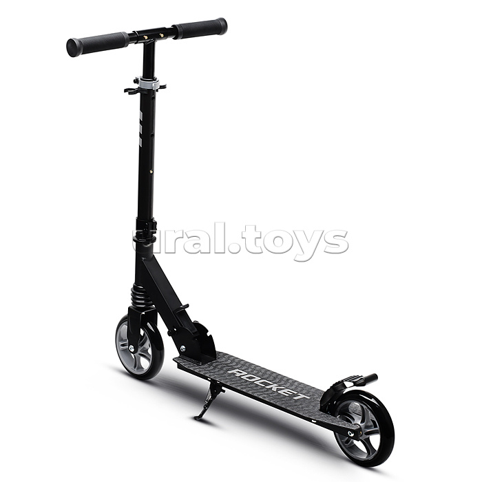 Самокат детский ROCKET, алюминиевый, колеса PU, 145 мм, черный