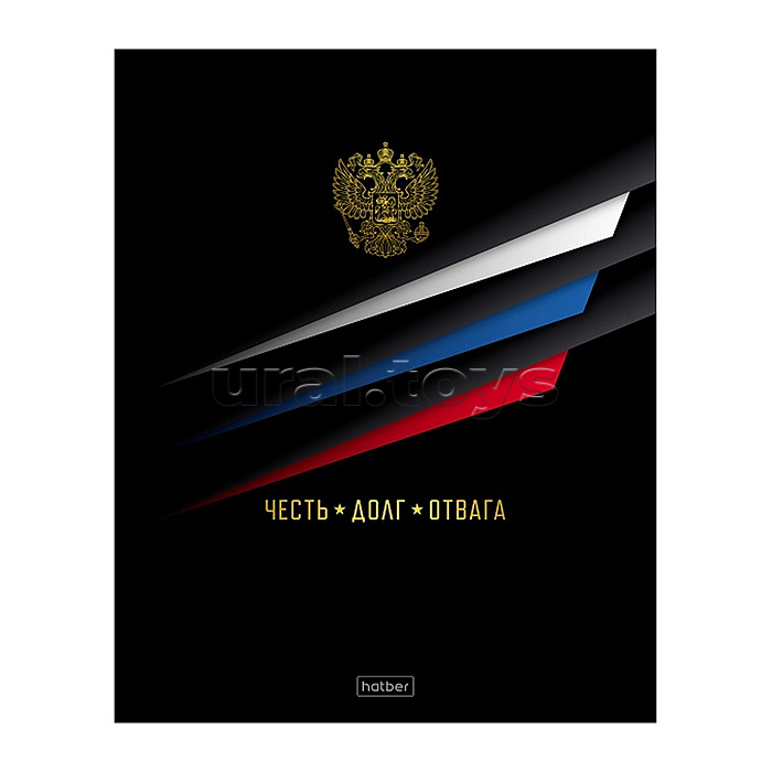 Тетрадь 48л. клетка "Россия" А5ф 60-65г/кв.м на скобе обл. мел.картон глянц. ламин. 5 диз.в блоке