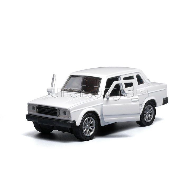 Белая инерционная машинка вид А die-cast , 1:32