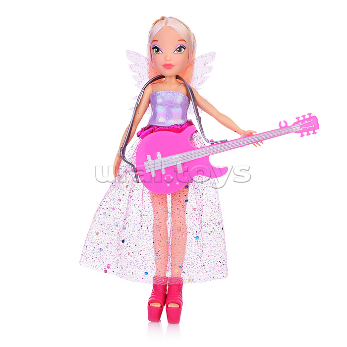 Шарнирная кукла Winx Club "Rock" Стелла с крыльями и аксессуарами (4 шт.), 24 см