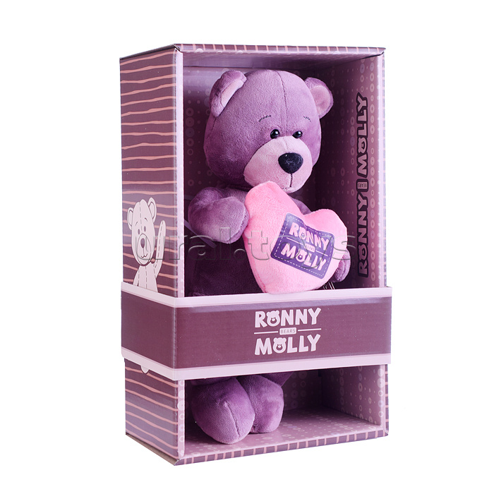 Мишка Ронни с Сердечком, 21 см, в коробке