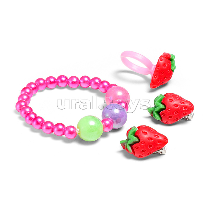 Набор украшений (браслет, кольцо и клипсы) в пакете