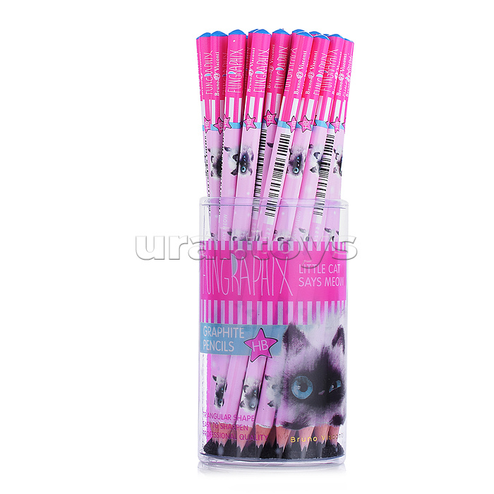 Карандаш чернографитовый "Fun Graphix. Кошка с глазами" HB (пластиковый корпус)