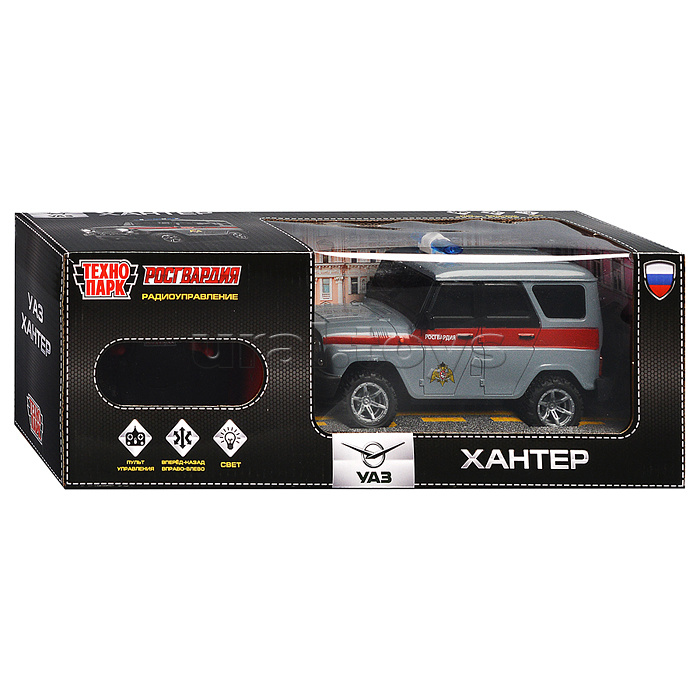 Машина UAZ Hunter Росгвардия, р/у 18 см, свет, сер, в коробке