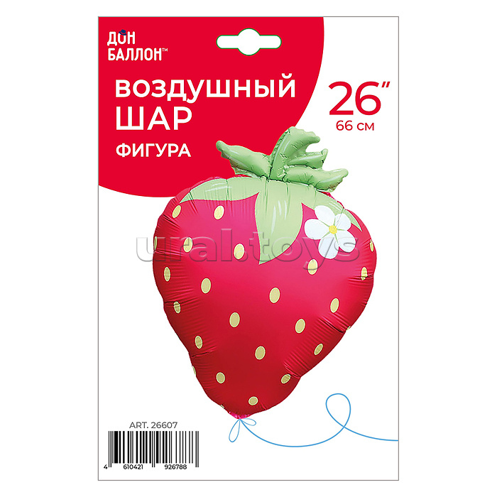 Шар (26''/66 см) Фигура, Клубника с цветком, Красный, Сатин, 1 шт. в уп. Шар (26''/66 см) Фигура, Клубника с цветком, Красный, Сатин, 1 шт. в уп.