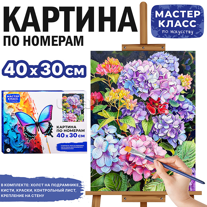 Картина по номерам "Гортензии" 40*30 см.