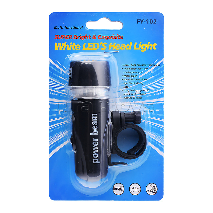 Фонарь аккумуляторный велосипедный, 1800 мАч