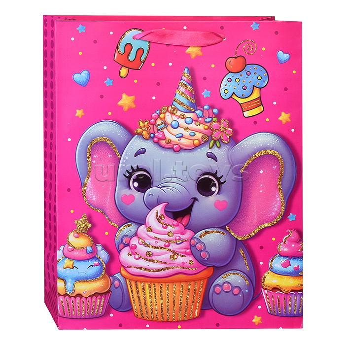 Пакет подарочный "Вкусное день рождения" 26*32*10,5 см.