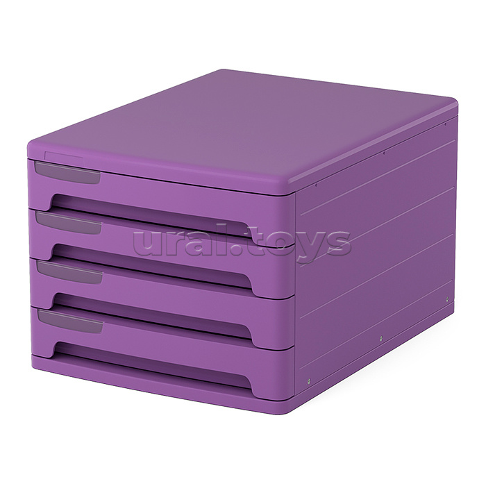 Файл-кабинет 4-секционный пластиковый Iris, фиолетовый