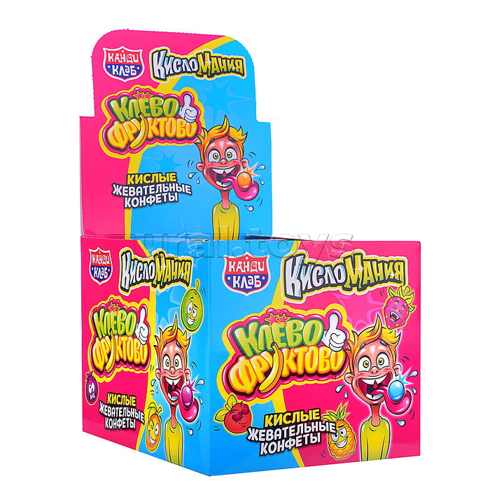 Кислые жевательные конфеты "Кисломания Клево-Фруктово" ассорти 12гр (30шт)