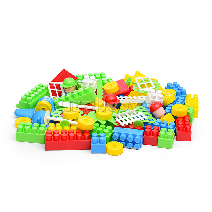 Конструктор "Строитель" (76 элементов) (в пакете)