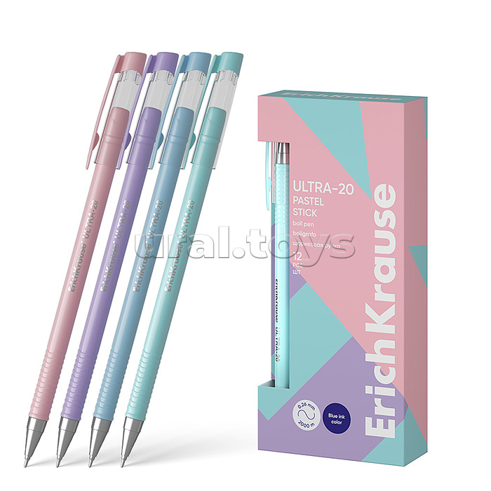 Ручка шариковая ULTRA-20 Stick Pastel 0.7, Super Glide Technology, цвет чернил синий