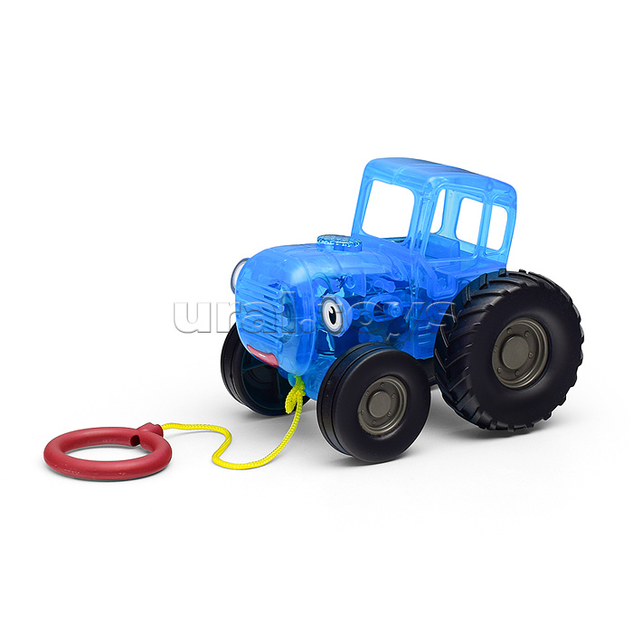 Каталка "Синий трактор " (15 песен, загадок, звуков, прозрачный пластик) в коробке
