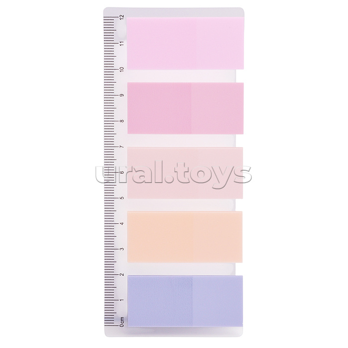 Набор самоклеящихся этикеток-закладок "Pastel" пластиковые полупрозрачные, 44x20 мм, 5x20 листов, 5 пастельных цветов Набор самоклеящихся этикеток-закладок "Pastel" пластиковые полупрозрачные, 44x20 мм, 5x20 листов, 5 пастельных цветов