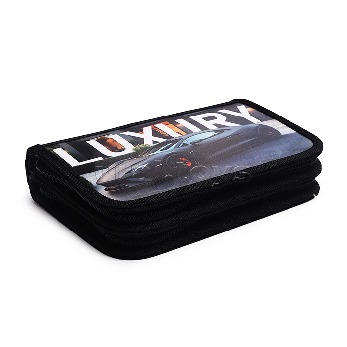 Пенал двухсекционный большой с откидной планкой 190/120 "Гоночное авто"