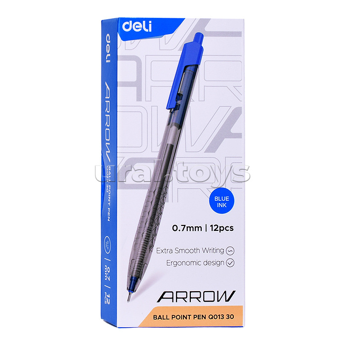 Ручка шариковая EQ01330 Arrow авт. 0.7мм прозрачный/синий синие чернила (1шт) Ручка шариковая EQ01330 Arrow авт. 0.7мм прозрачный/синий синие чернила (1шт)