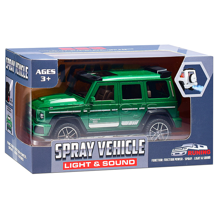 Машина "Джип" (свет, звук, спрей) в коробке