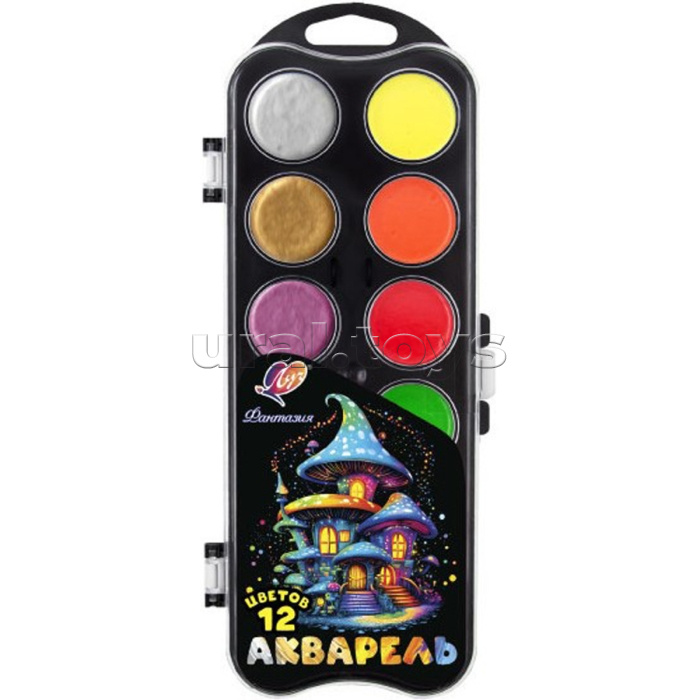 Акварель 12 цв "Фантазия" (флуоресцентная + перламутровая) без кисти