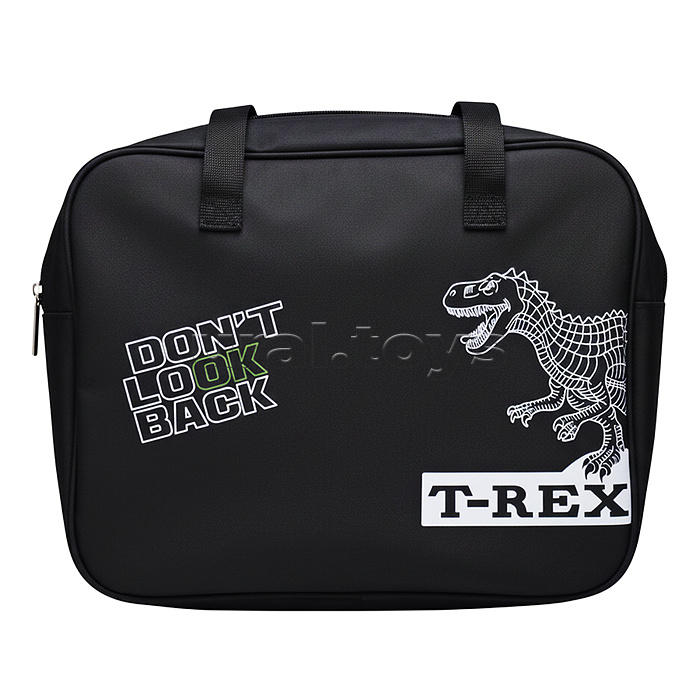 Папка для тетрадей, ИЗО и технологии "T-Rex" A4 (36x28x8 см), плотный износостойкий полиэстер с водоотталкивающей пропиткой, отделение на молнии с внутренним карманом, с текстильными ручками увеличенной длины 28 см, с текстильным расширением 8 см, карман 