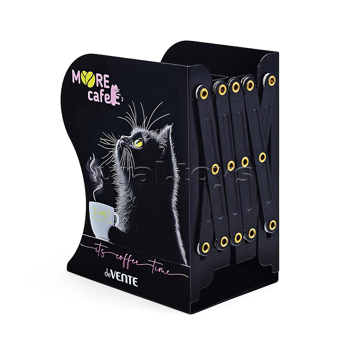Подставка для учебников и книг "MooreCafe" 19x14,7x9 см, металлическая, телескопическая, окрашенная, вес 600 г, с полноцветным рисунком, в картонной коробке