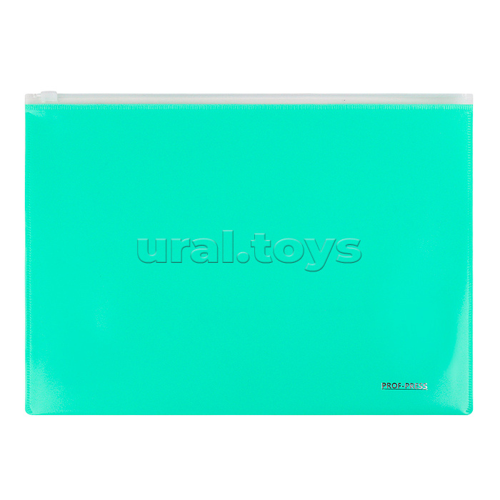 Папка-конверт на молнии, А4, 180мкм, зеленый