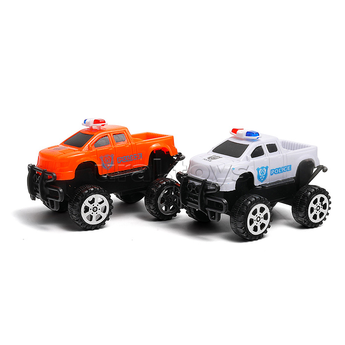 Набор Автовоз с 2 полицейскими внедорожниками, под колпаком