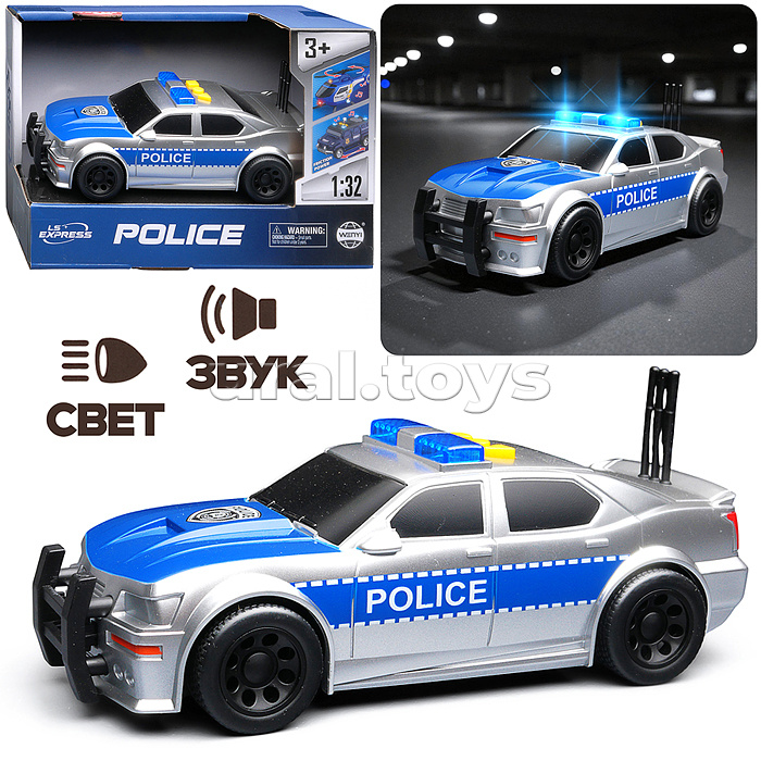 Машина "Полицейский патруль" 1:32 (свет, звук) в коробке