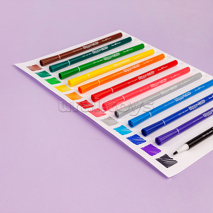 Фломастеры "Happycolor. Динозавры" 12 цв.