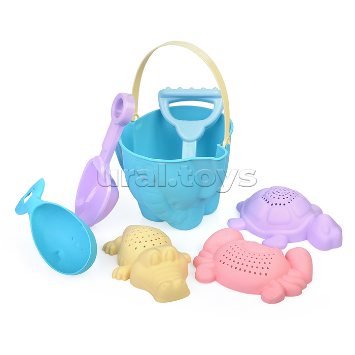 Набор песочный "Африка №9" (ведро + 4 формочки + лопатка + грабли)