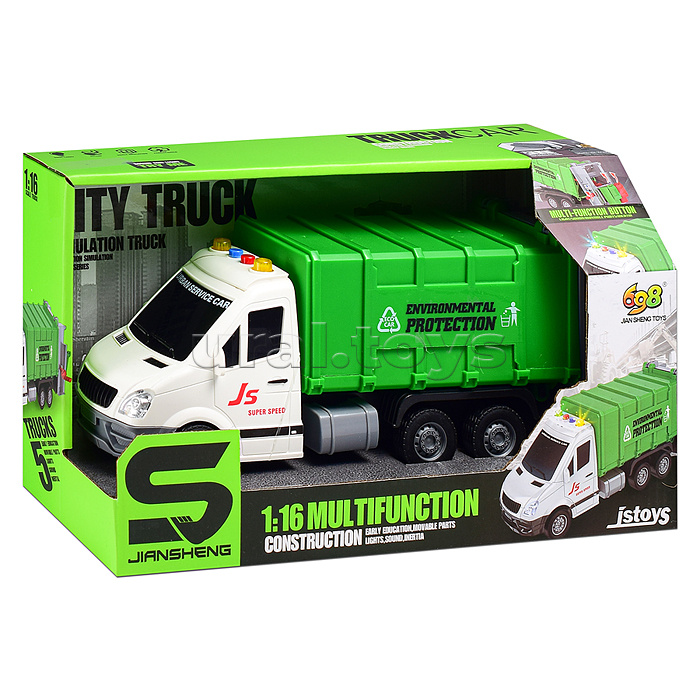 Машина "ЭкоКонтроль" 1:16 (свет, звук) в коробке (цвет зеленый)