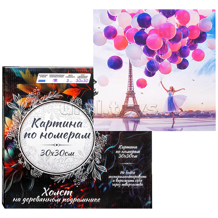 Картина по номерам 30х30 "Воздушное настроение" (23 цвета)
