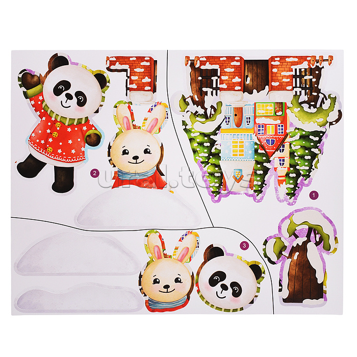 3Д аппликация. Зверята зимой