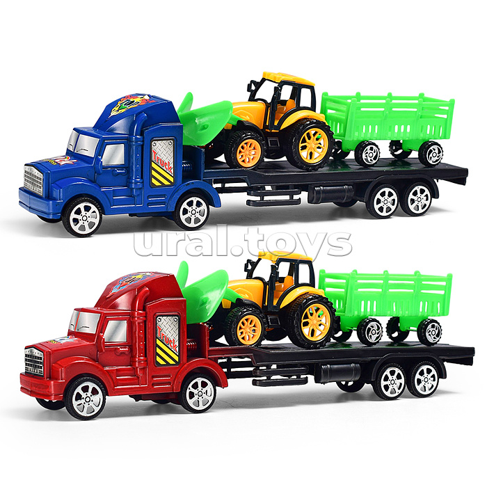 Автовоз с фермерским трактором, под колпаком