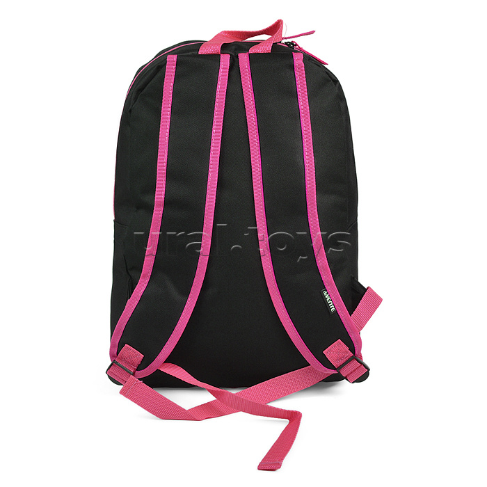 Рюкзак "Black" подростковый 40x29x17 см (14 л) 250 г, 1 отделение на молнии, 1 передний карман, черный с розовым