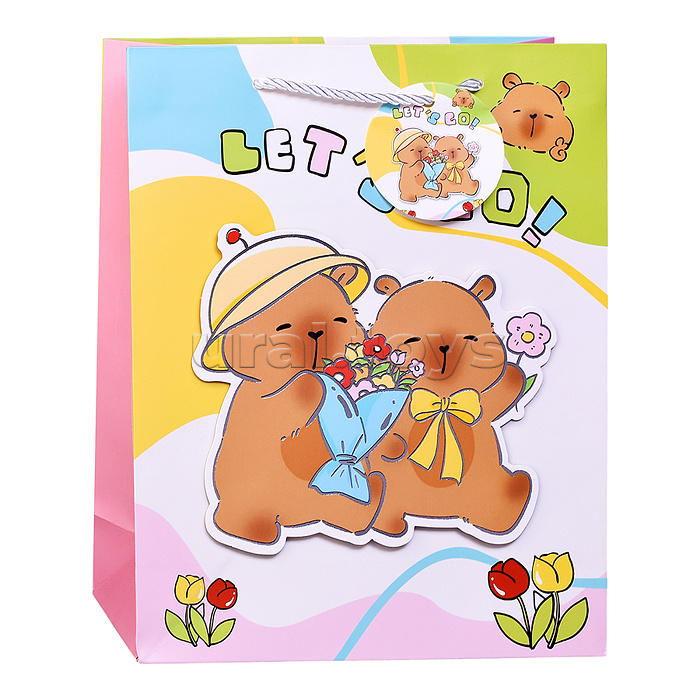 Пакет подарочный "Капибара" 26*32*10см