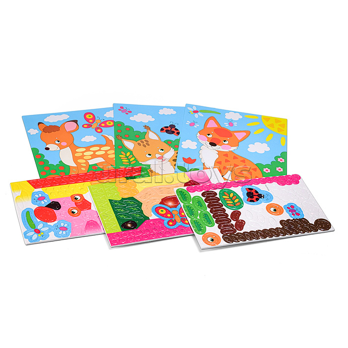 Разноцветная мозаика. Лисичка. Оленёнок. Рысёнок. 3 в 1